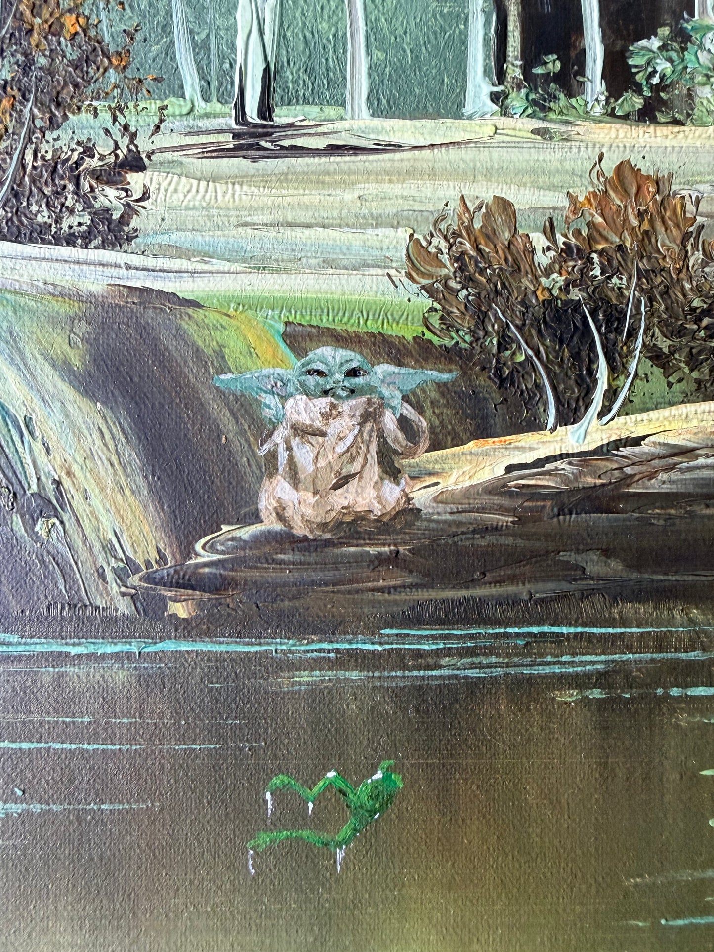 The Mandalorian & Grogu, Frog Edition | Original Upcycled Art